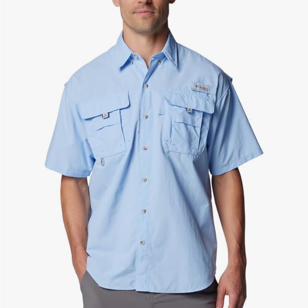 Columbia Men's Light Blue Short Sleeve Shirt